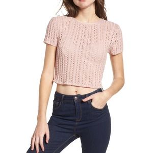 Crop sweater in blush